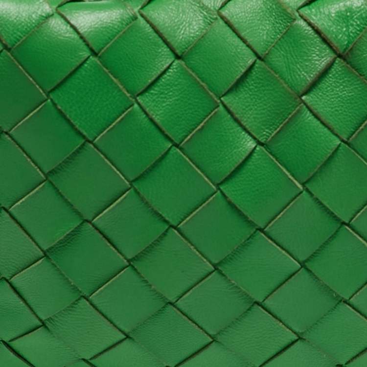 Pre Owned Bottega Veneta Green Intrecciato Leather Mini Jodie Hobo