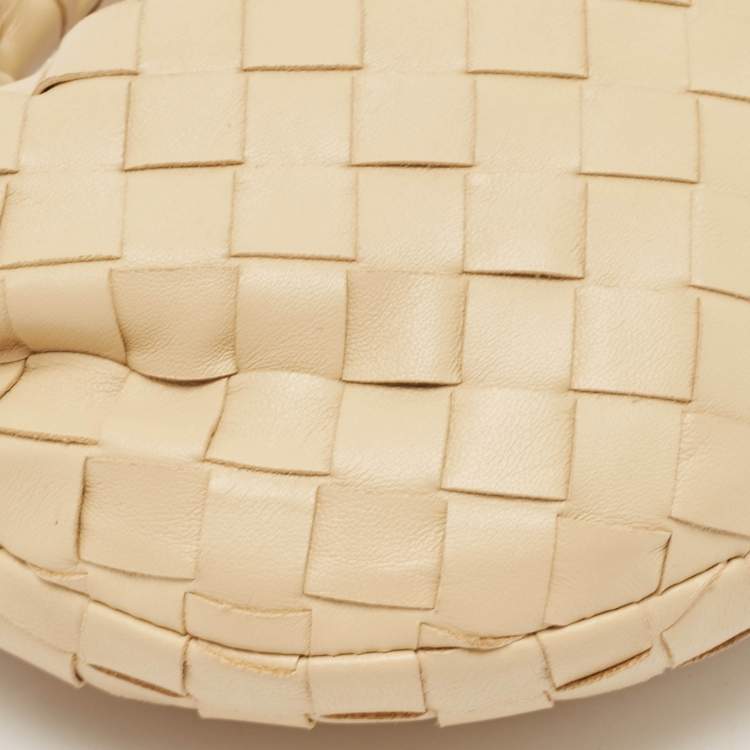 Pre Owned Bottega Veneta Beige Intrecciato Suede Mini Jodie Hobo