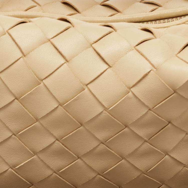 Pre Owned Bottega Veneta Beige Intrecciato Suede Mini Jodie Hobo