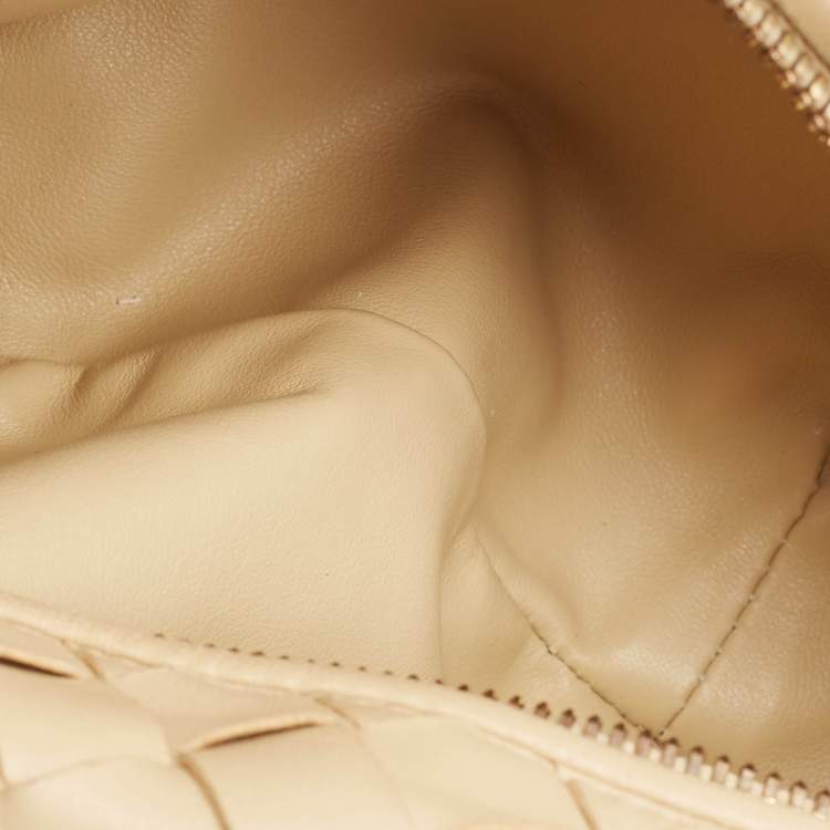 Pre Owned Bottega Veneta Beige Intrecciato Suede Mini Jodie Hobo