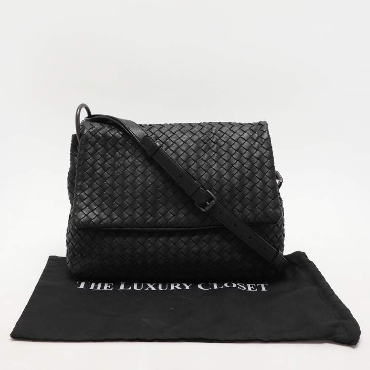 مملوكة مسبقًا Bottega Veneta Black Intrecciato Leather Shoulder Bag