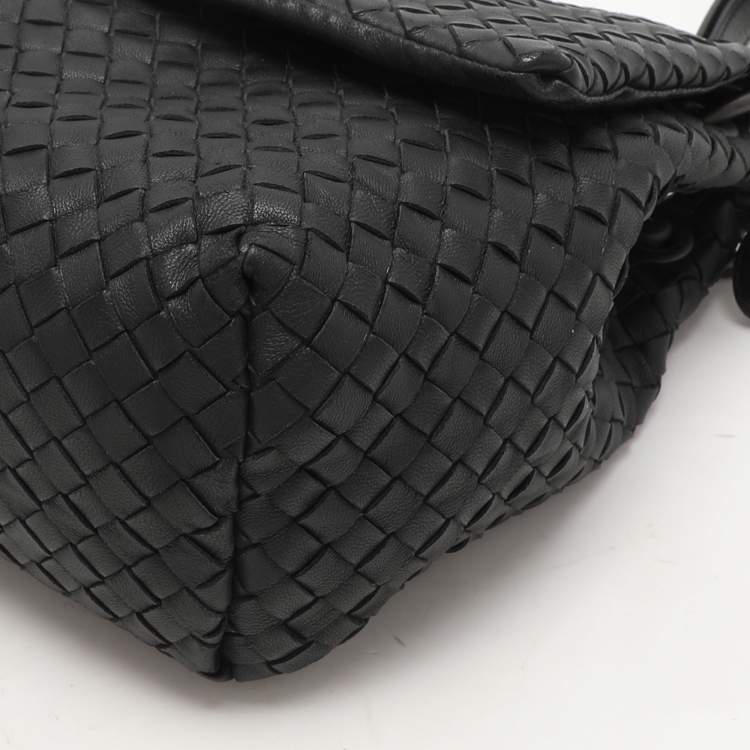 مملوكة مسبقًا Bottega Veneta Black Intrecciato Leather Shoulder Bag