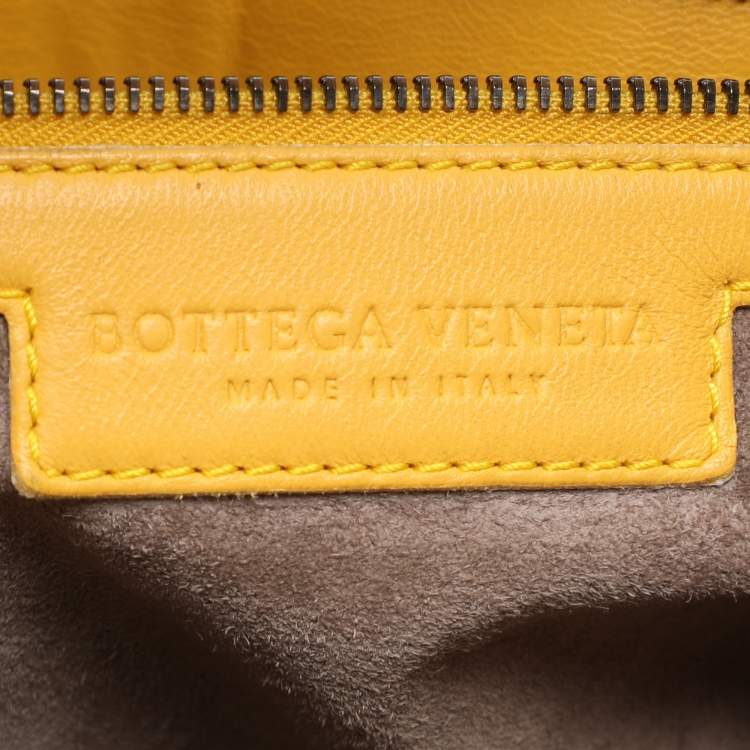 Pre Owned Bottega Veneta Yellow Intrecciato Leather Large Veneta Hobo