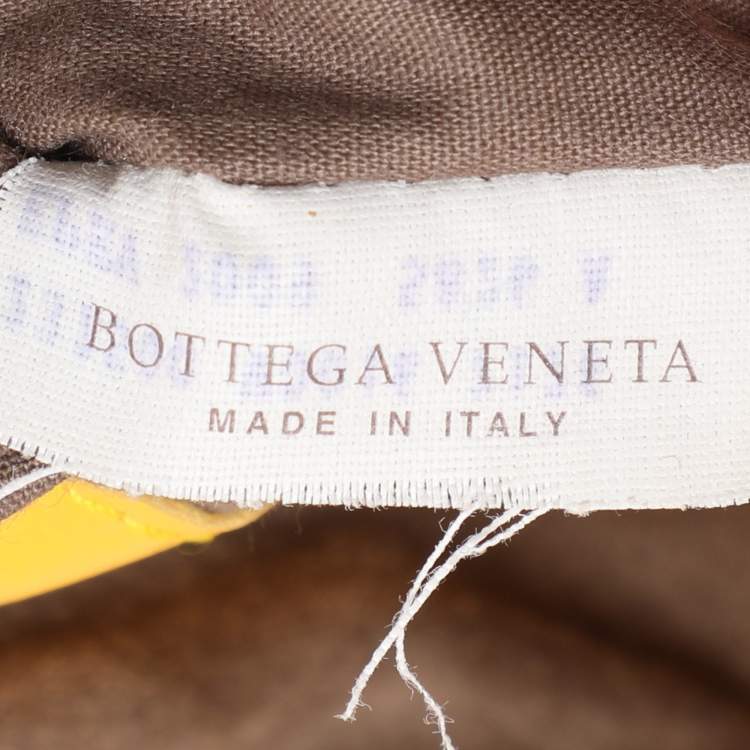Pre Owned Bottega Veneta Yellow Intrecciato Leather Large Veneta Hobo