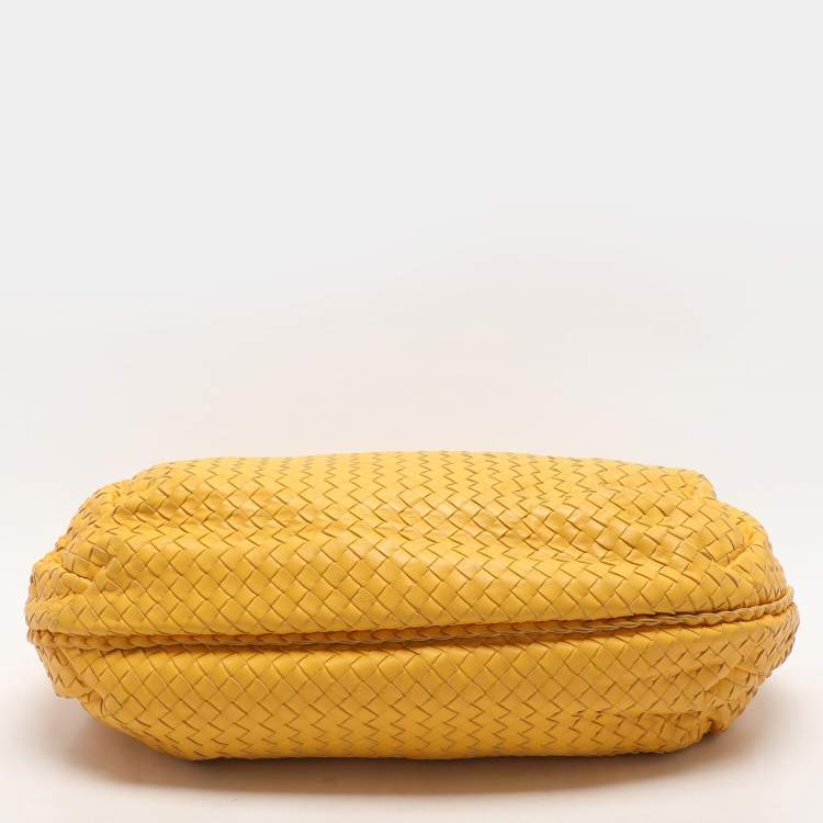 Pre Owned Bottega Veneta Yellow Intrecciato Leather Large Veneta Hobo