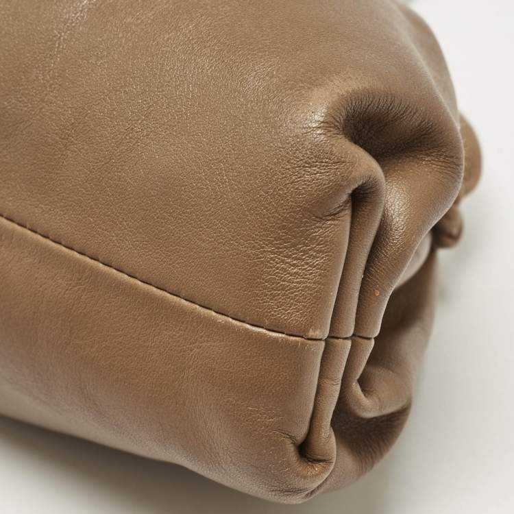 Pre Owned Bottega Veneta Brown Leather Mini The Pouch Bag