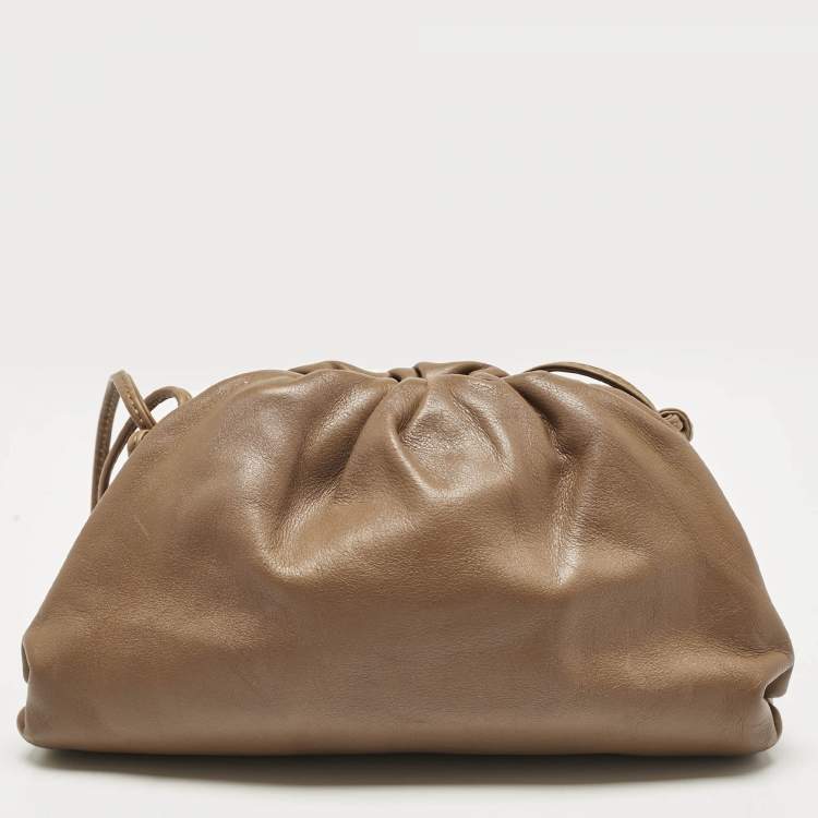 Pre Owned Bottega Veneta Brown Leather Mini The Pouch Bag