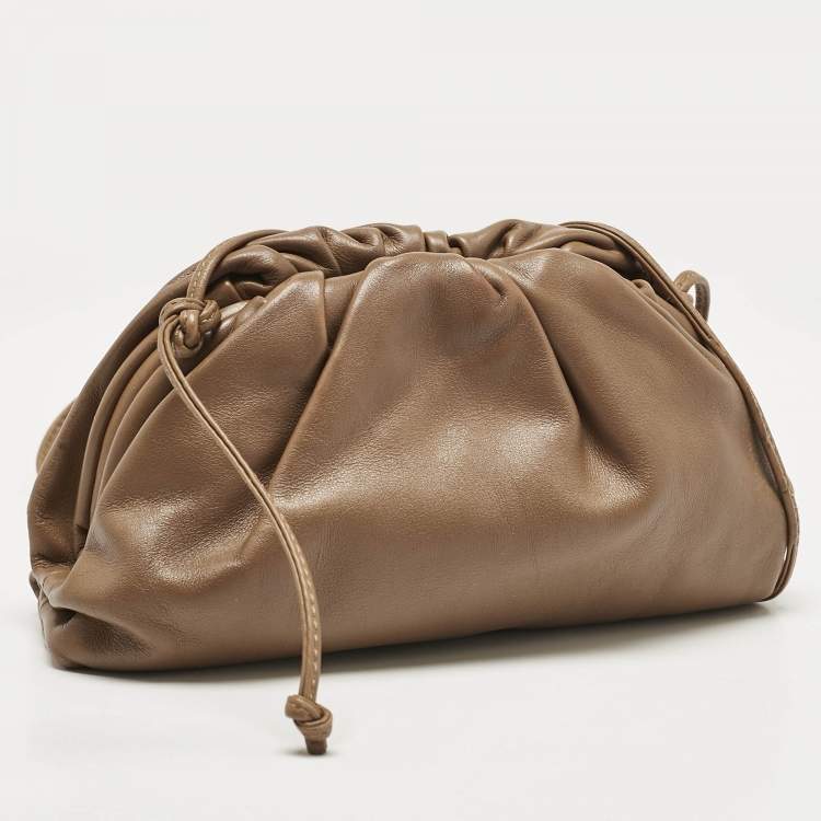 Pre Owned Bottega Veneta Brown Leather Mini The Pouch Bag