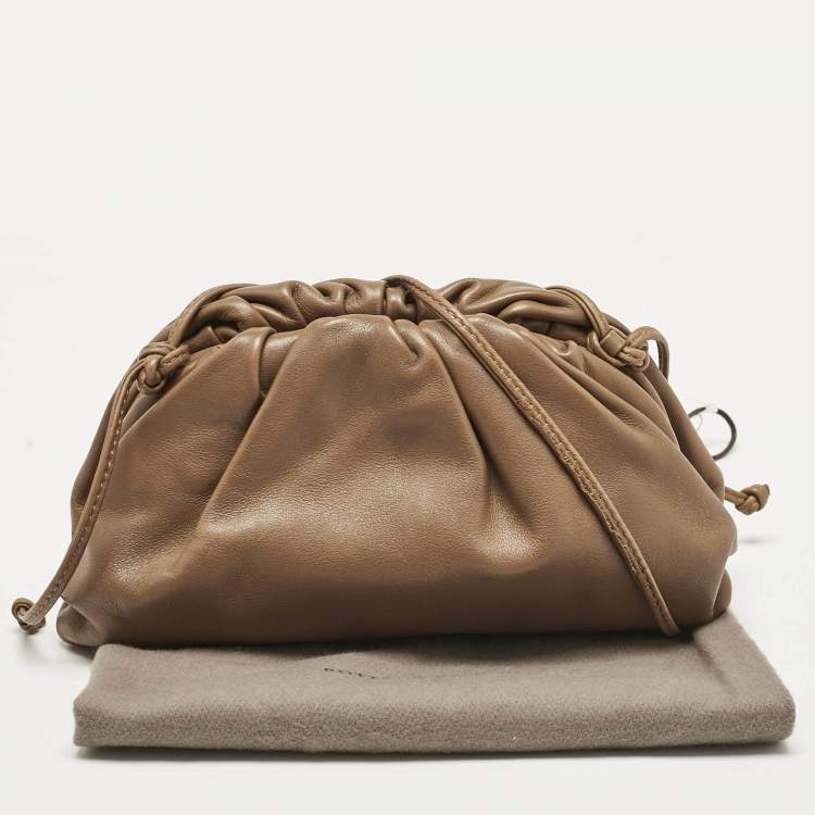 Pre Owned Bottega Veneta Brown Leather Mini The Pouch Bag