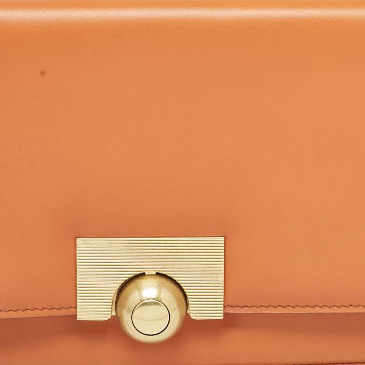Pre Owned Bottega Veneta Orange Leather BV Classic Shoulder Bag