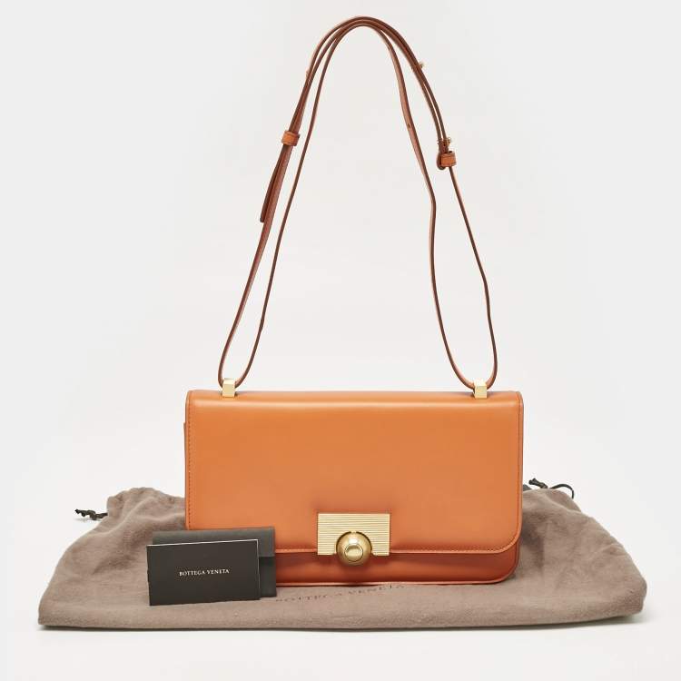 Pre Owned Bottega Veneta Orange Leather BV Classic Shoulder Bag
