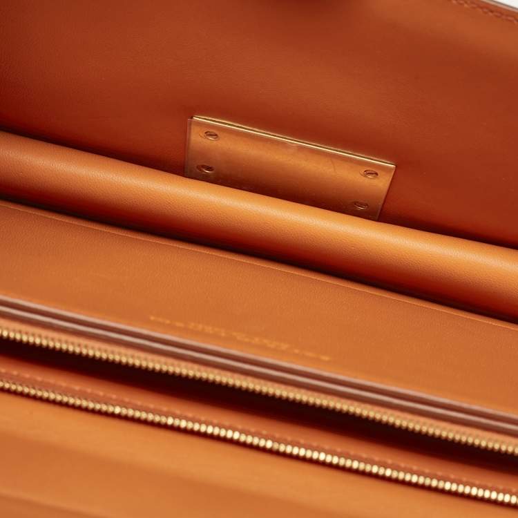 Pre Owned Bottega Veneta Orange Leather BV Classic Shoulder Bag