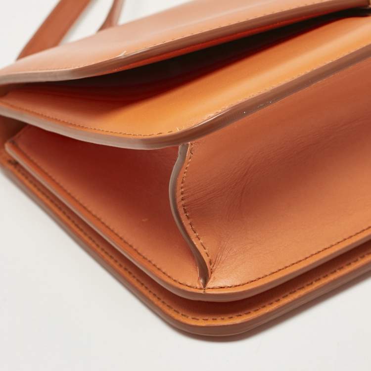 Pre Owned Bottega Veneta Orange Leather BV Classic Shoulder Bag