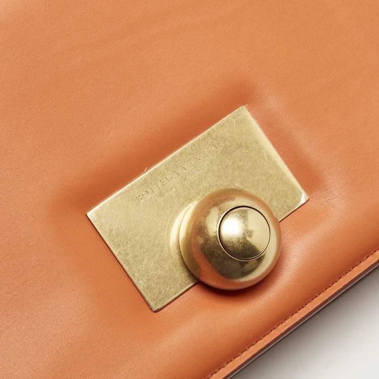 Pre Owned Bottega Veneta Orange Leather BV Classic Shoulder Bag