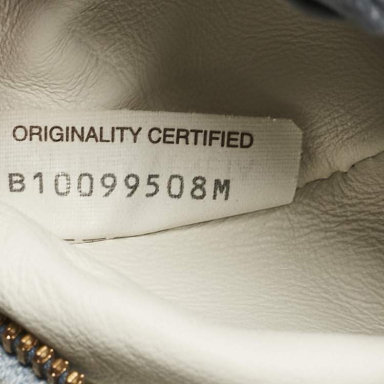 Pre Owned Bottega Veneta Blue Denim Effect Intrecciato Leather Mini Jodie Hobo