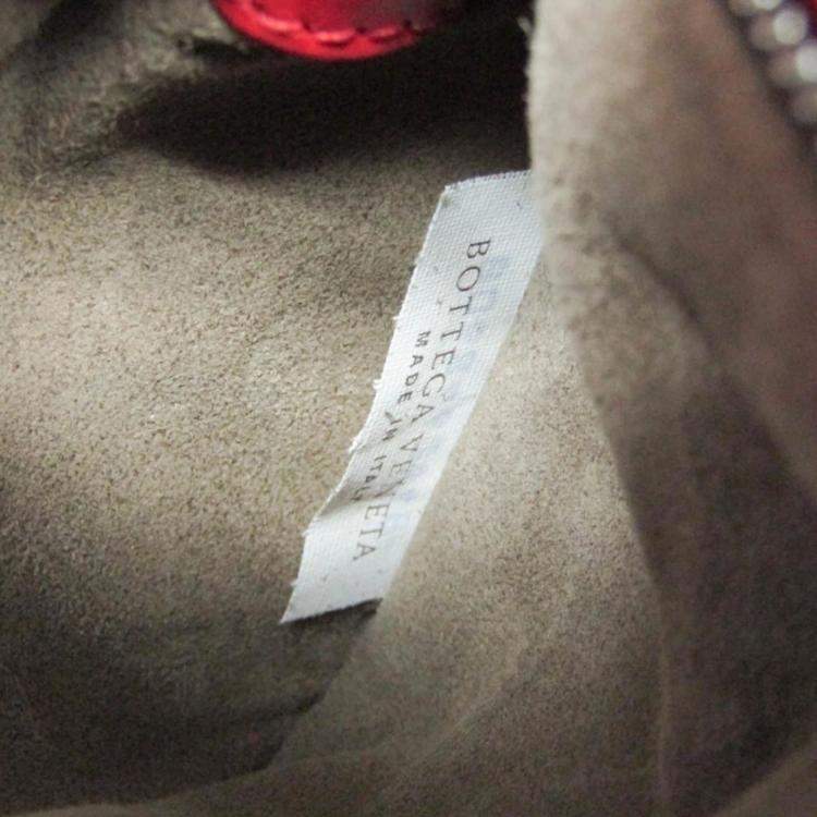 Pre Owned Bottega Veneta Red Intrecciato Leather Baby Roma Shoulder Bag