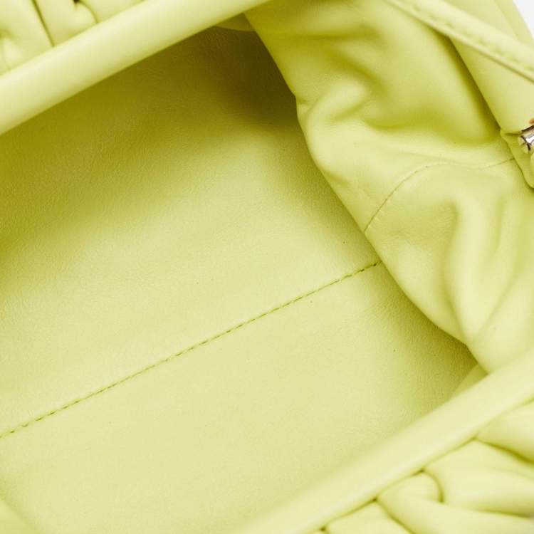 Pre Owned Bottega Veneta Light Green Leather Mini The Pouch Clutch Bag
