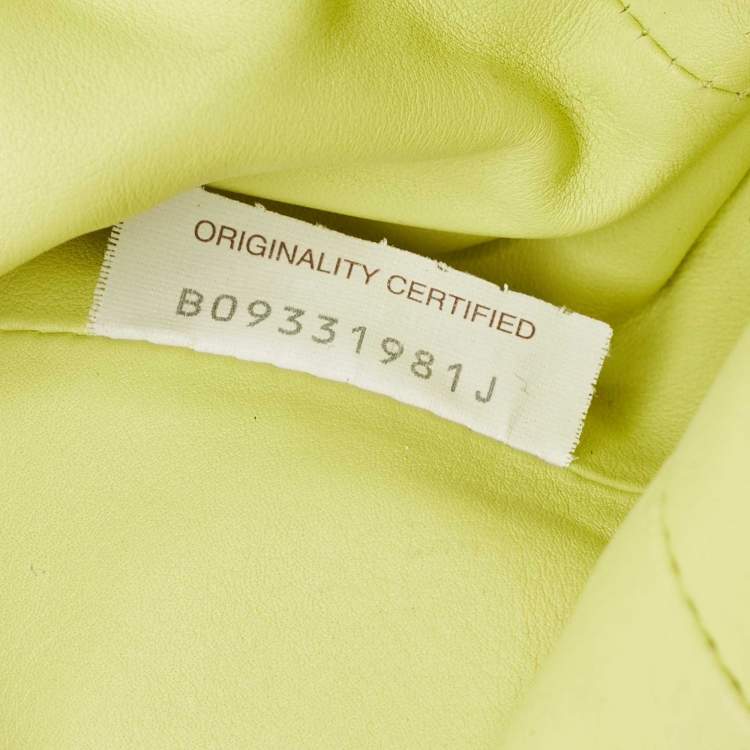 Pre Owned Bottega Veneta Light Green Leather Mini The Pouch Clutch Bag