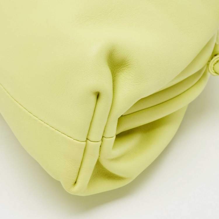 Pre Owned Bottega Veneta Light Green Leather Mini The Pouch Clutch Bag