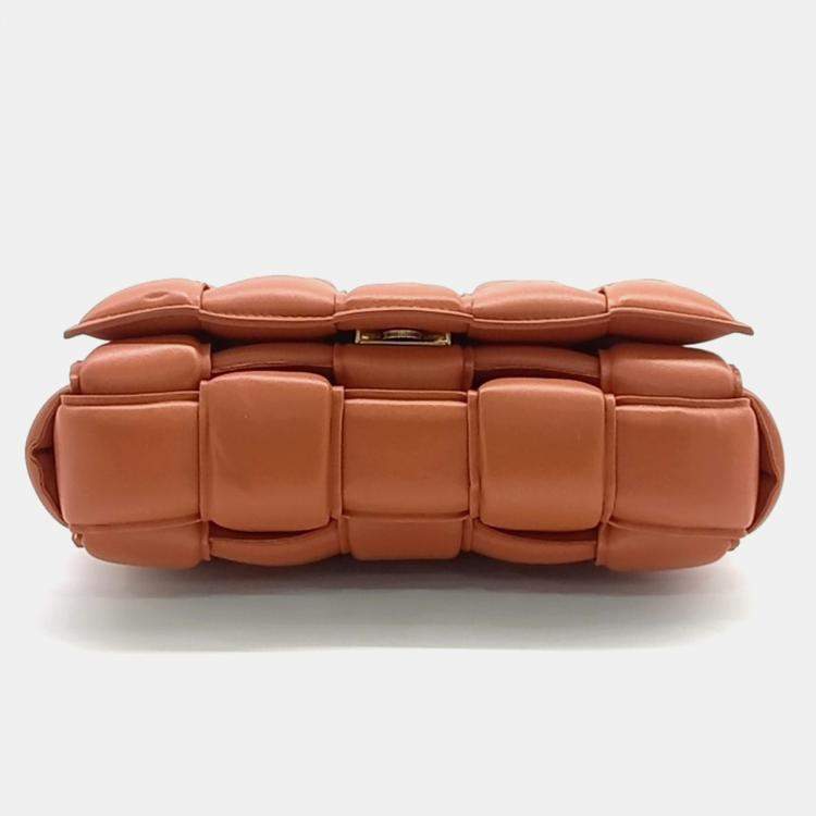 Pre Owned Bottega Veneta Brown Leather Padded Chain Cassette Bag