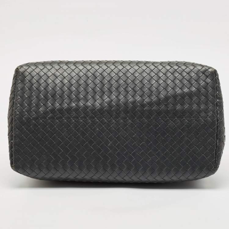 Pre Owned Bottega Veneta Grey Intrecciato Leather Medium Roma Tote