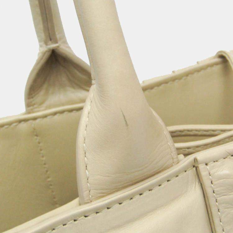 Pre Owned Bottega Veneta Beige Leather Arco Tote Bag