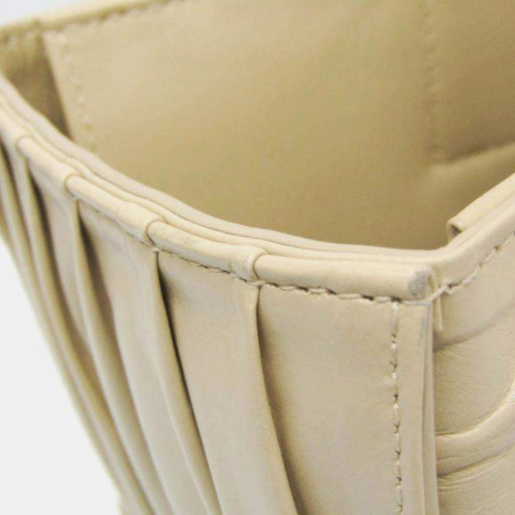 Pre Owned Bottega Veneta Beige Leather Arco Tote Bag