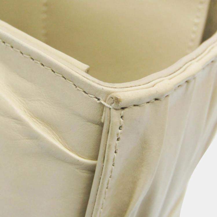 Pre Owned Bottega Veneta Beige Leather Arco Tote Bag