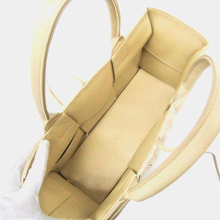 Pre Owned Bottega Veneta Beige Leather Arco Tote Bag