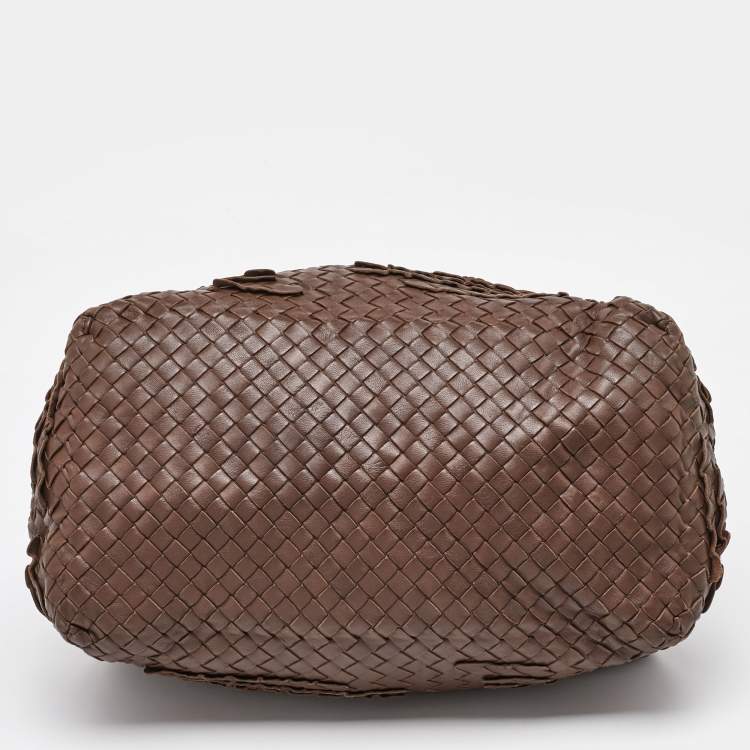 Pre Owned Bottega Veneta Dark Brown Intrecciato Leather Cesta Tote