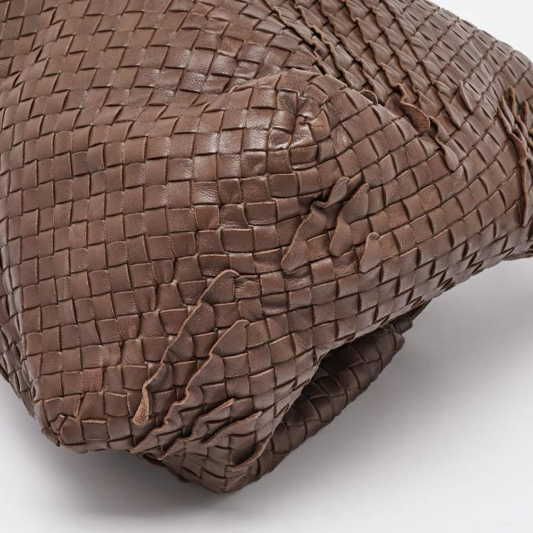 Pre Owned Bottega Veneta Dark Brown Intrecciato Leather Cesta Tote