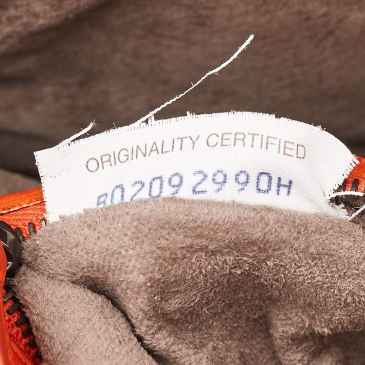 Pre Owned Bottega Veneta Orange Intrecciato Leather Nodini Shoulder Bag