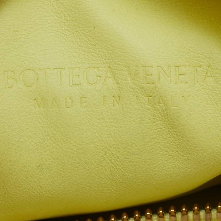 Pre Owned Bottega Veneta Light Yellow Intrecciato Leather Mini Jodie Bag