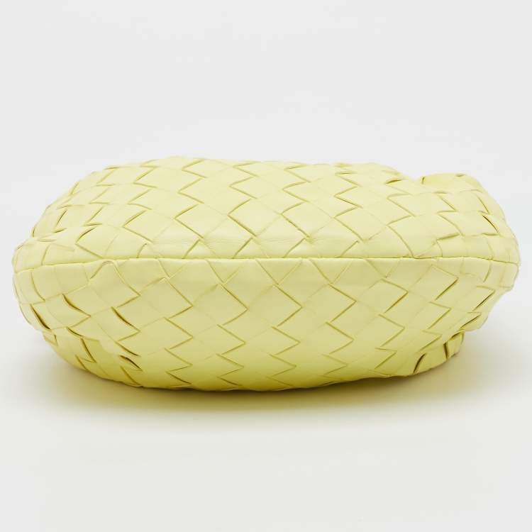 Pre Owned Bottega Veneta Light Yellow Intrecciato Leather Mini Jodie Bag