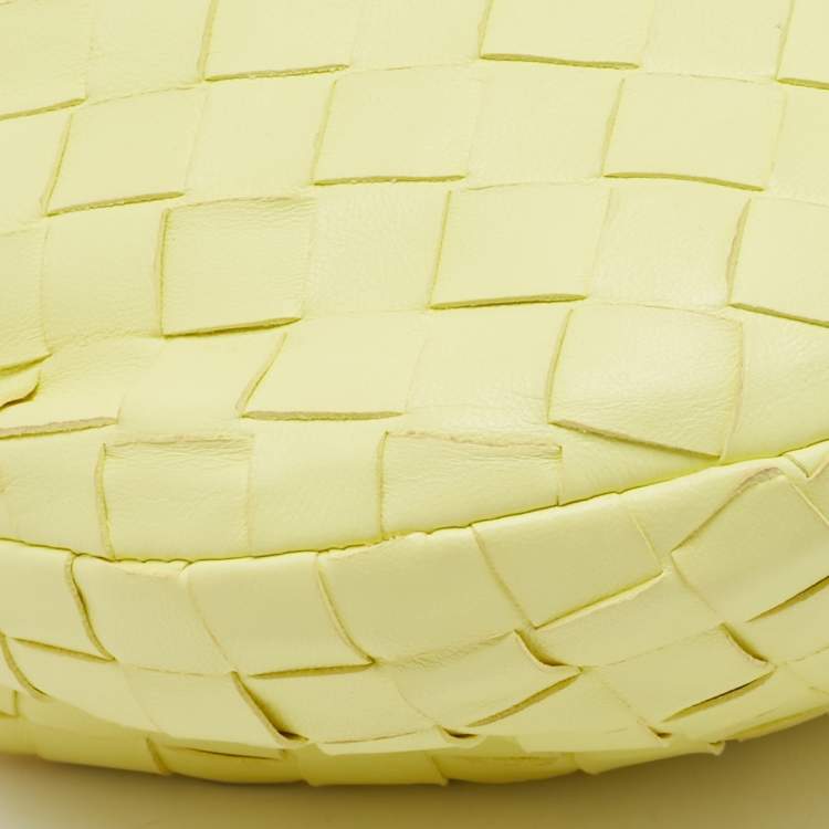 Pre Owned Bottega Veneta Light Yellow Intrecciato Leather Mini Jodie Bag
