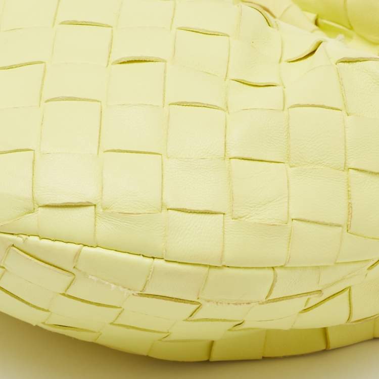 Pre Owned Bottega Veneta Light Yellow Intrecciato Leather Mini Jodie Bag