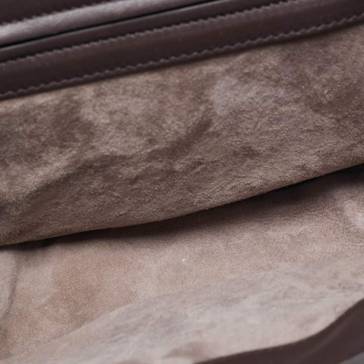 Pre Owned Bottega Veneta Cream/Brown Python Rialto Shoulder Bag