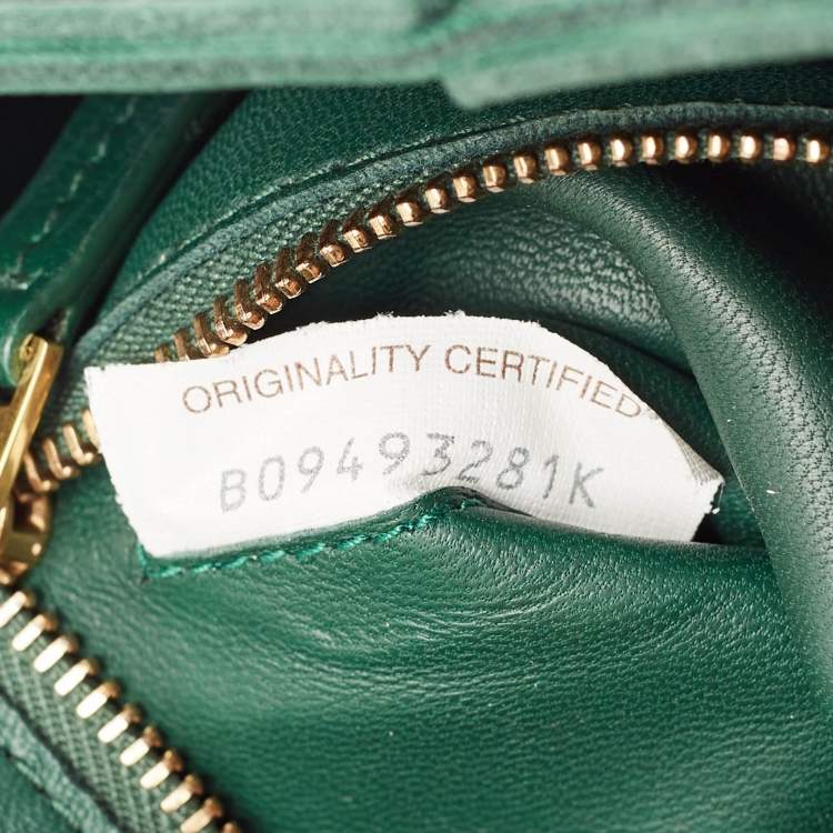 Pre Owned Bottega Veneta Green Intreccio Leather Cassette Shoulder Bag