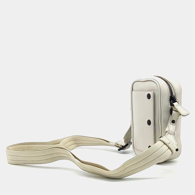 Pre Owned Bottega Veneta White Leather Crossbody Bag