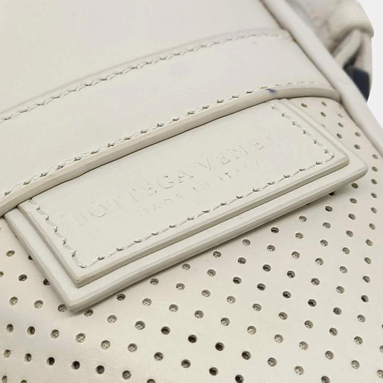 Pre Owned Bottega Veneta White Leather Crossbody Bag
