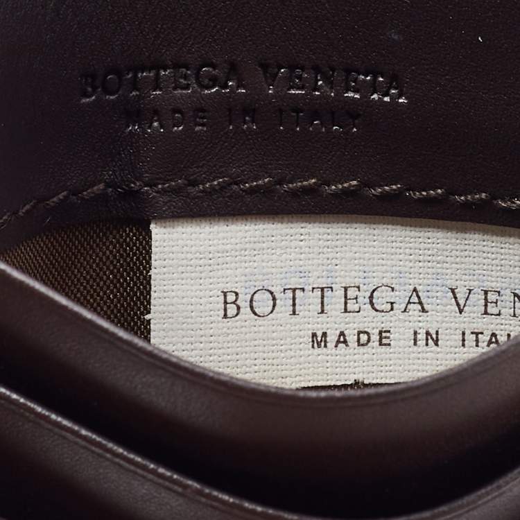مملوكة مسبقًا Bottega Veneta Brown Intrecciato Leather Card Holder