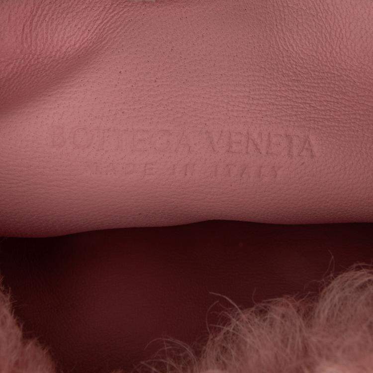 Pre Owned Bottega Veneta Pink Mini Shearling Jodie Bag