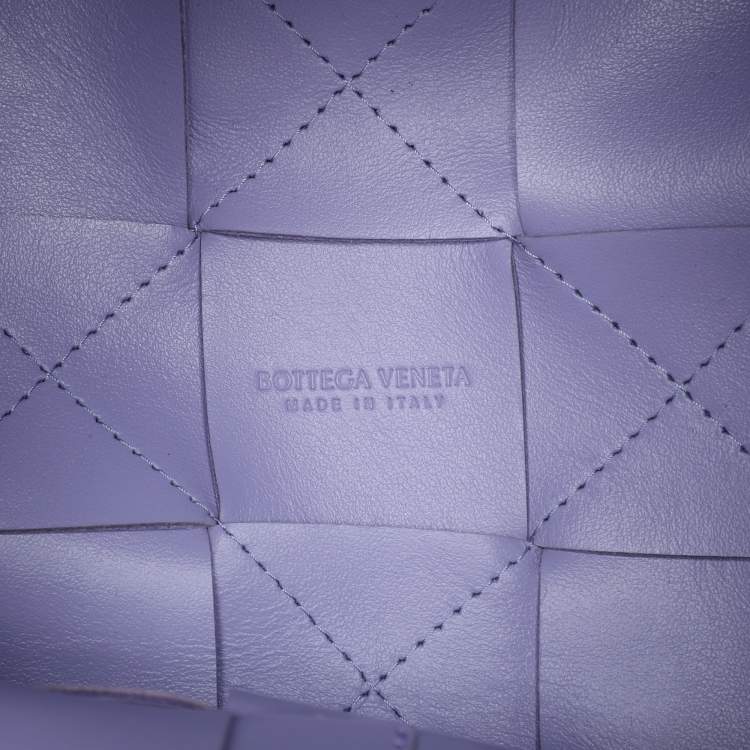 Pre Owned Bottega Veneta Purple Intrecciato Leather Cassette Bucket Bag