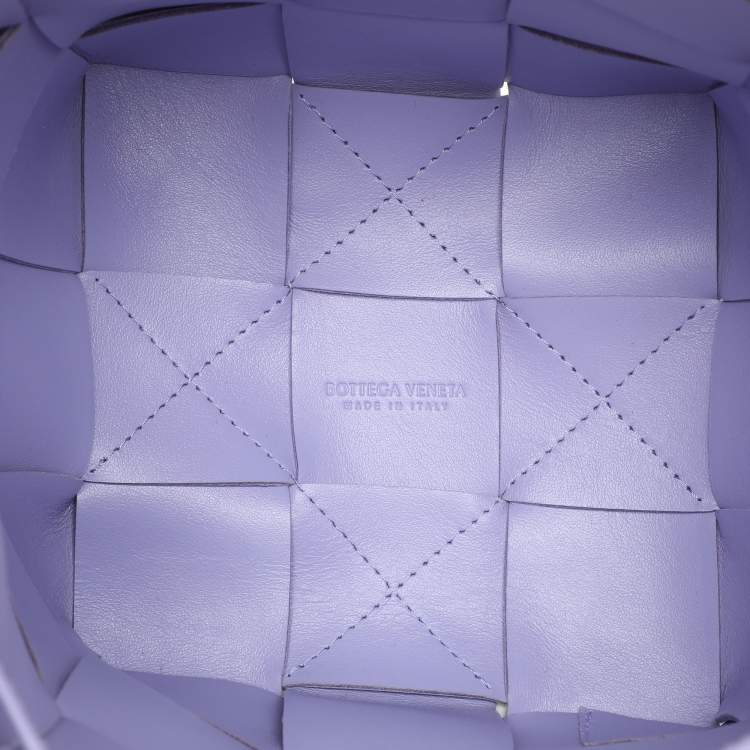 Pre Owned Bottega Veneta Purple Intrecciato Leather Cassette Bucket Bag