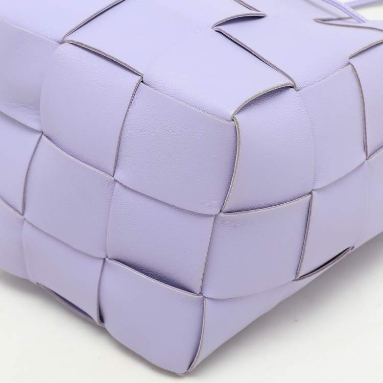 Pre Owned Bottega Veneta Purple Intrecciato Leather Cassette Bucket Bag