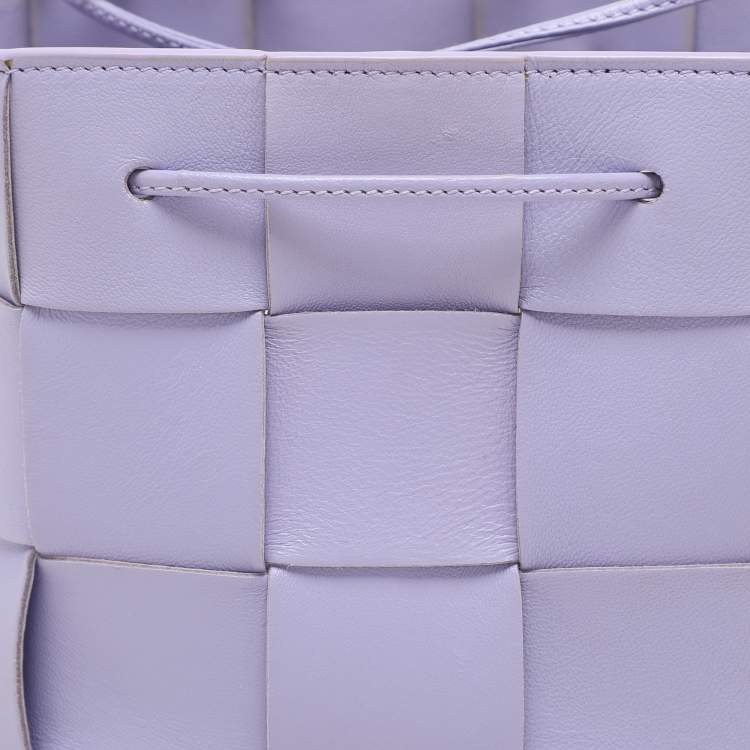Pre Owned Bottega Veneta Purple Intrecciato Leather Cassette Bucket Bag