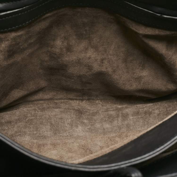 Pre Owned Bottega Veneta Black Intrecciato Leather Milano Tote