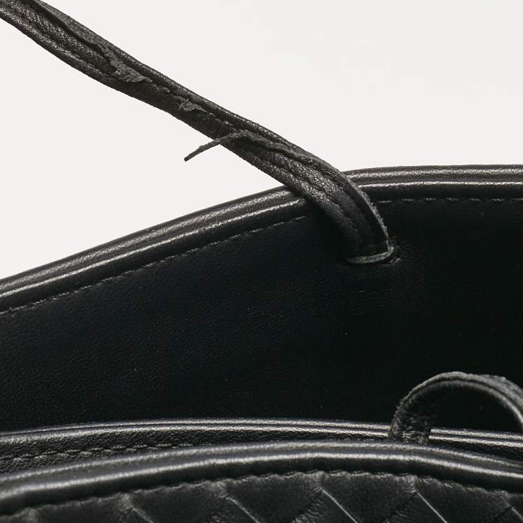 Pre Owned Bottega Veneta Black Intrecciato Leather Milano Tote