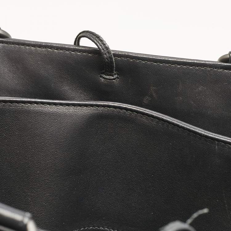 Pre Owned Bottega Veneta Black Intrecciato Leather Milano Tote