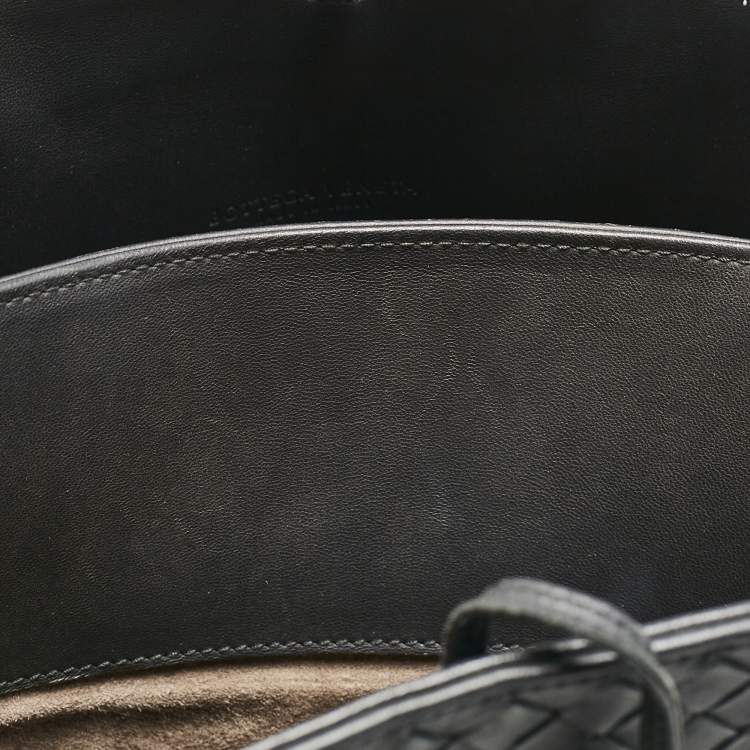 Pre Owned Bottega Veneta Black Intrecciato Leather Milano Tote